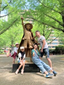 【熊本・阿蘇】子連れ旅行①超おすすめワンピースの銅像巡り!!等身大の麦わらの一味に大感激して来た!!